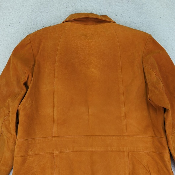 MontanaCo Suede Leather Jacket Women's Full Zip Copper Orange Warm Tone Large - Picture 5 of 9